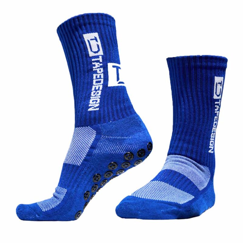 Modré športové ponožky so silikónovými bodkami